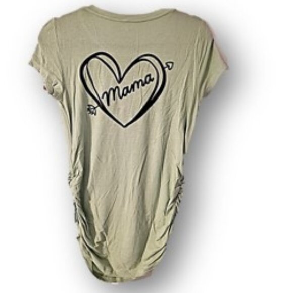 Planetmotherhood Sage, Size M Maternity "Mama Heart" Screen Printed Tee - Picture 2 of 4